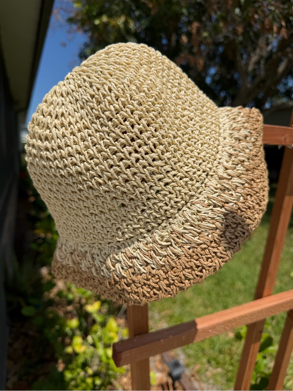 EUGENIA KIM Straw Two-Tone Crochet Bucket Hat - Picture 15 of 16